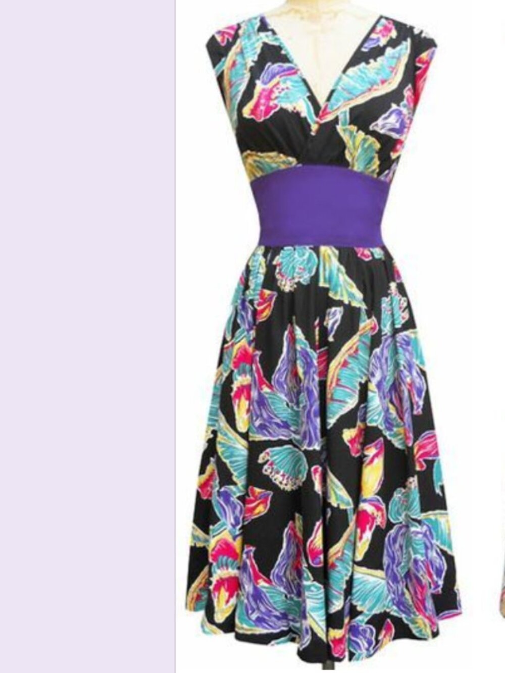 RARE Trashy Diva Tropical Flowers Sandy Dress DESIGNER RETRO VACATION GUC 12 VTG